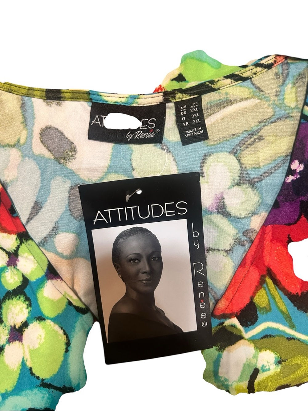 Attitudes by Renee Multicolor Floral Print Swing tunic. - Picture 5 of 5